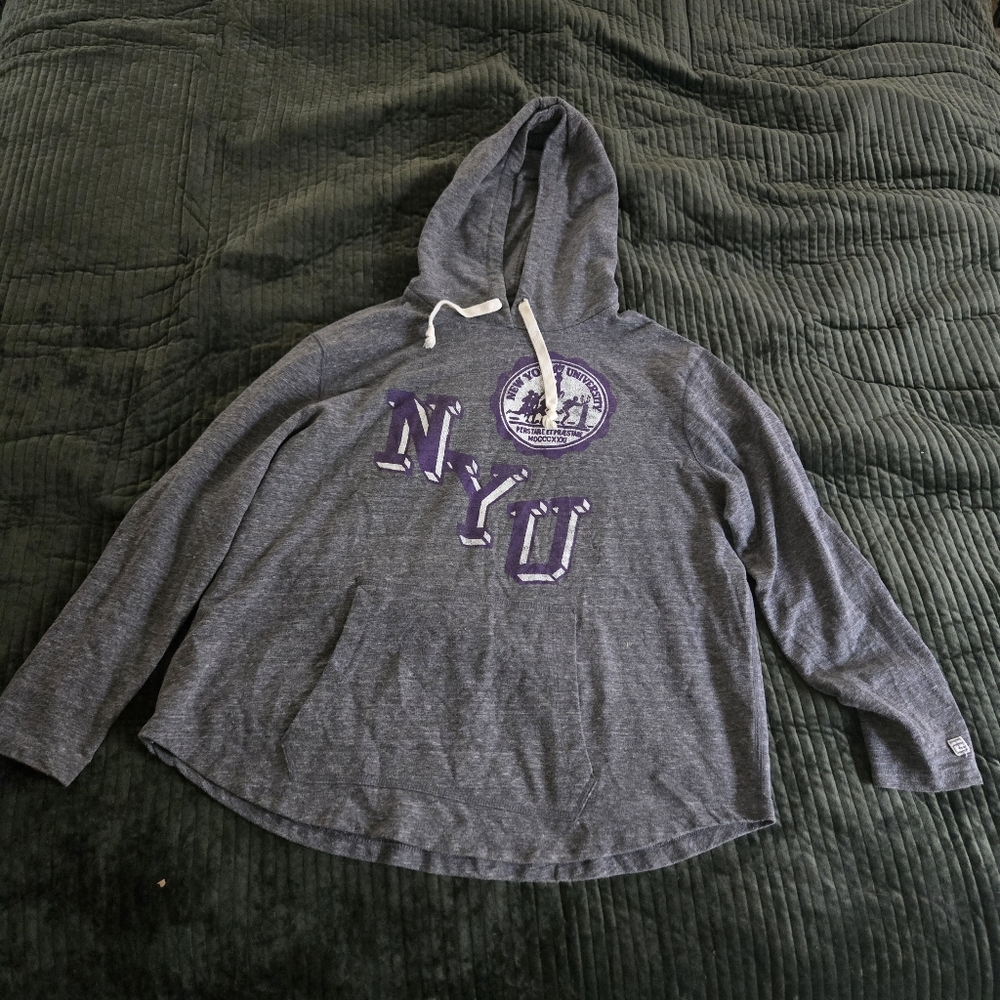 Women's Gray NYU Hoodie with Purple Logo size Medium